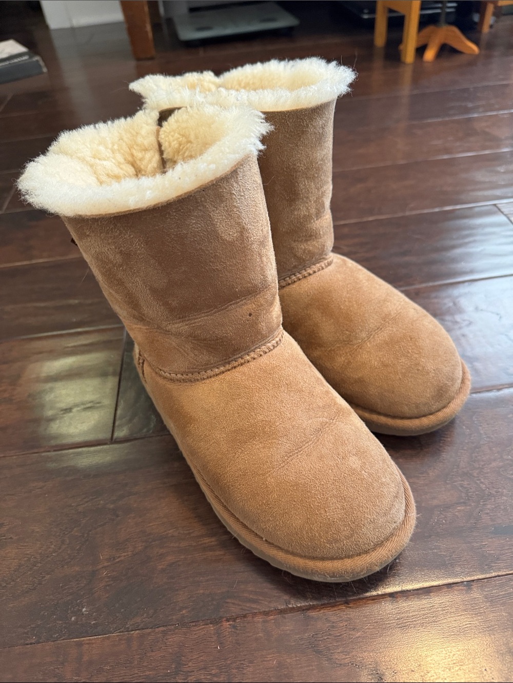 UGG Kids Classic Short Boot in Chestnut with Cream Shearling